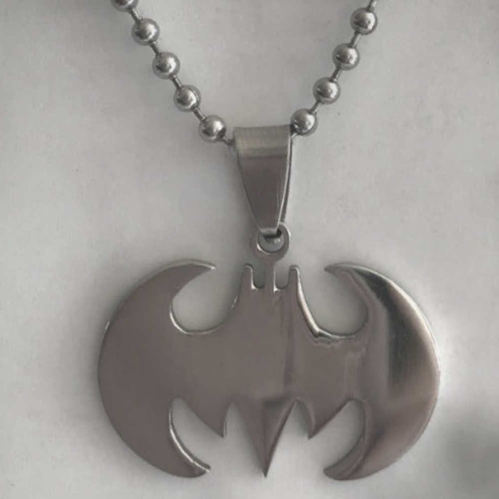 Stainless Steel Batman Pendant on 24" Ball Chain